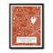 Custom Street Map Art - Burnt Orange - The Executive