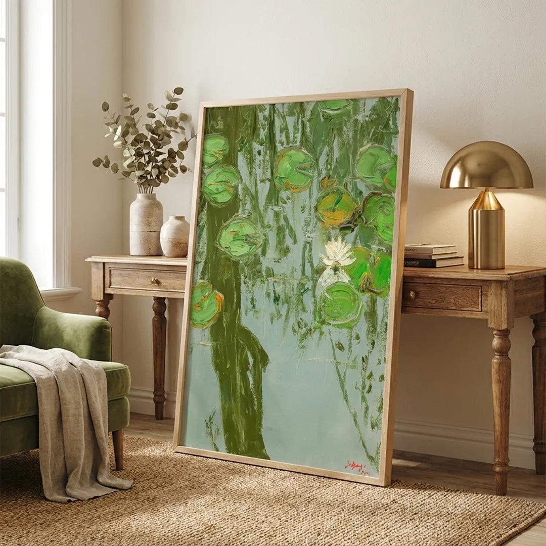 Serene Water Lilies Botanical Wall Art Print - XS / Matte Paper / Rolled Art - Nook At You