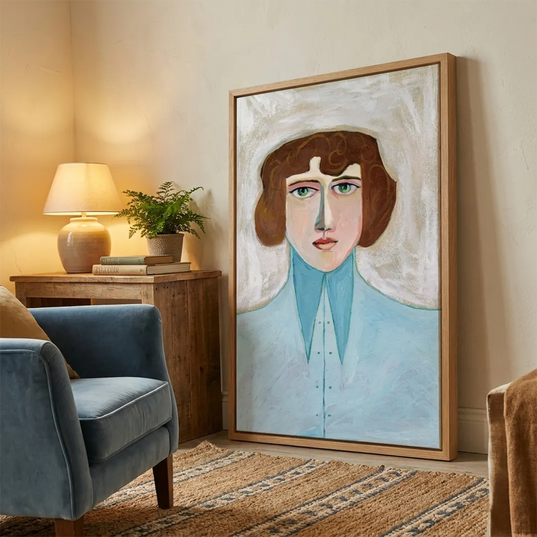 Serene Woman Portrait Canvas Painting - XS / Matte Paper / Rolled Art - Nook At You