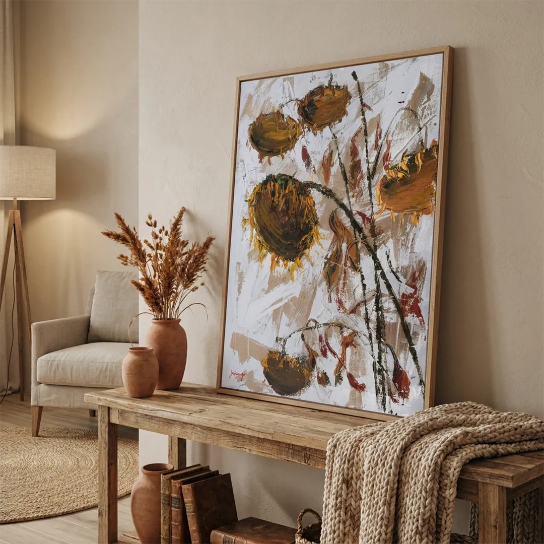 Wilted Autumn Sunflowers Floral Wall Art Poster - XS / Matte Paper / Rolled Art - Nook At You