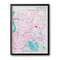 Personalized Street Map Art - Halcyon Blush