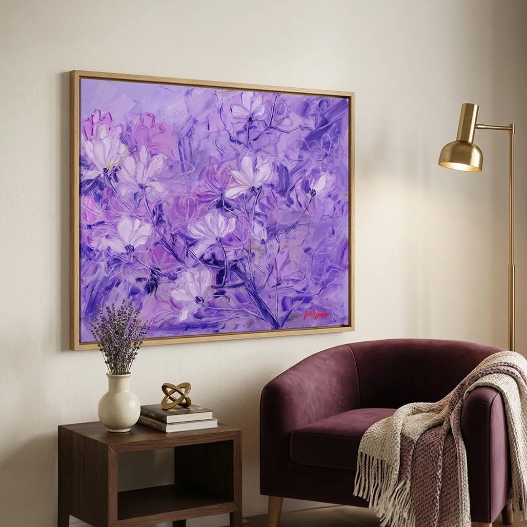 Dreamy Lavender Blossoms Vibrant Botanical Wall Art Poster - XS / Matte Paper / Rolled Art - Nook At You