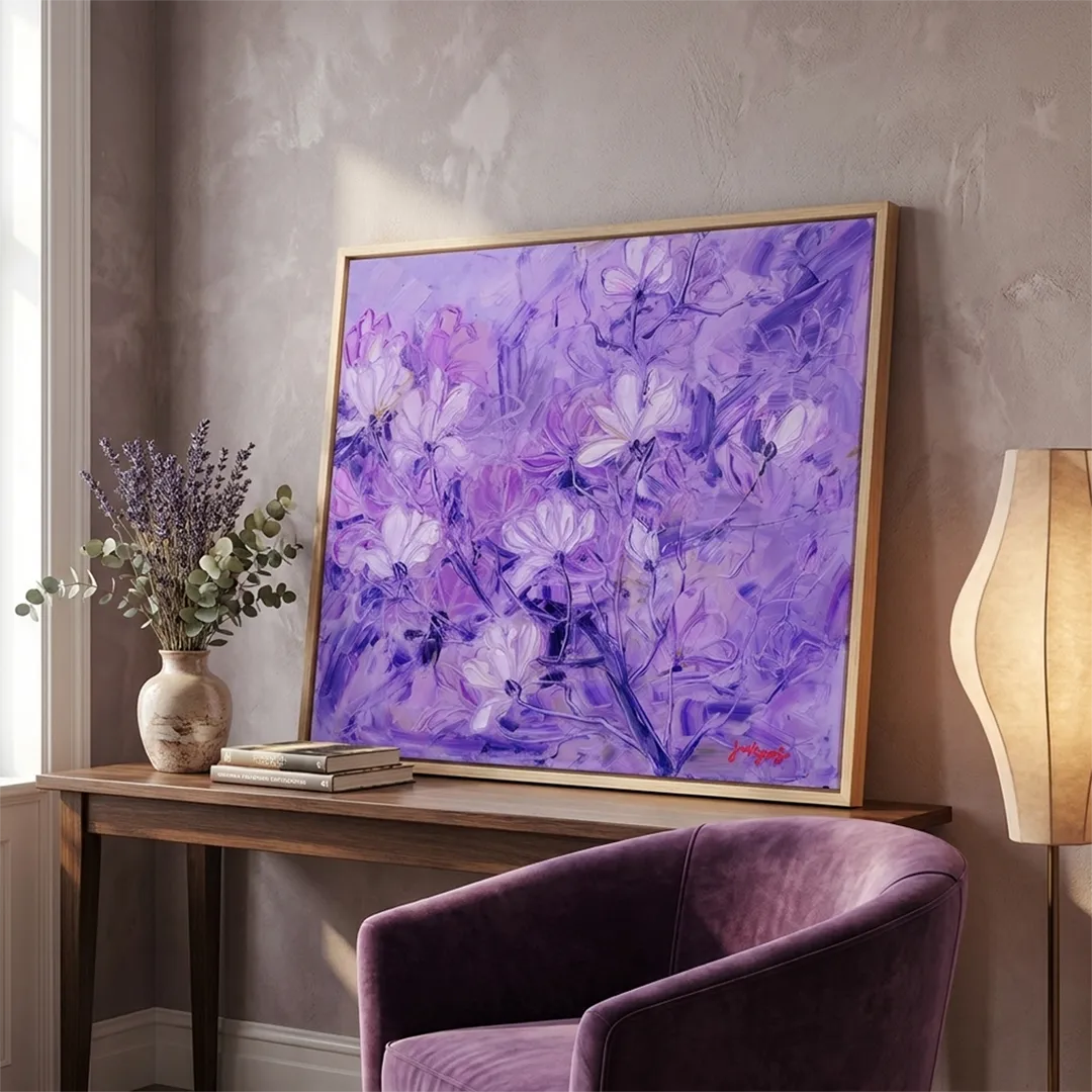 Dreamy Lavender Blossoms Vibrant Botanical Wall Art Poster - XS / Matte Paper / Rolled Art - Nook At You