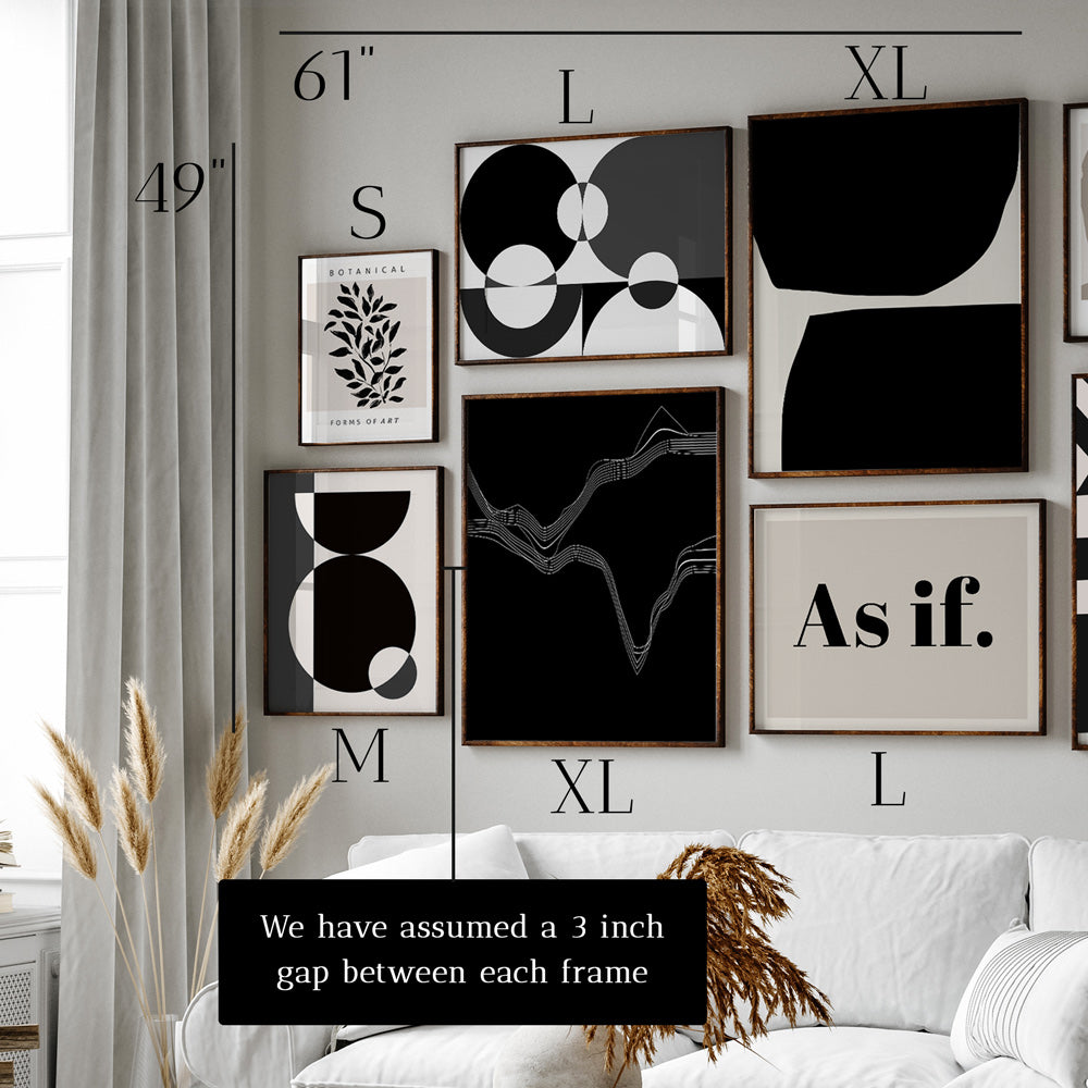 Monochrome Gallery Wall Set of 6