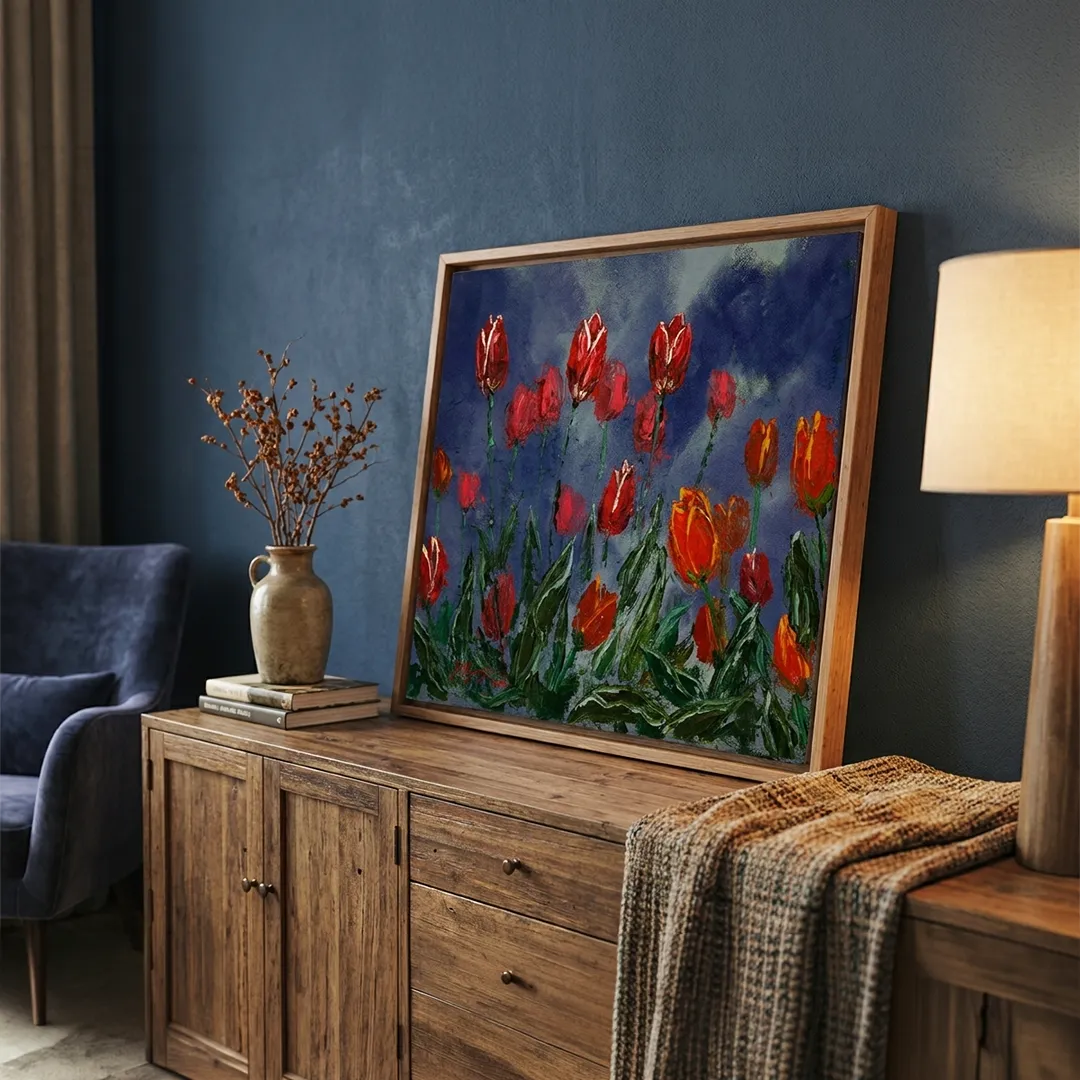 Dramatic Spring Tulips Botanical Wall Art Poster - XS / Matte Paper / Rolled Art - Nook At You