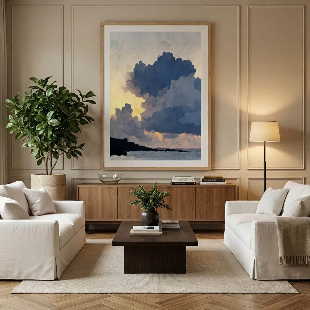 Porthmeor Sunset Landscape Painting - XS / Matte Paper / Rolled Art - Nook At You