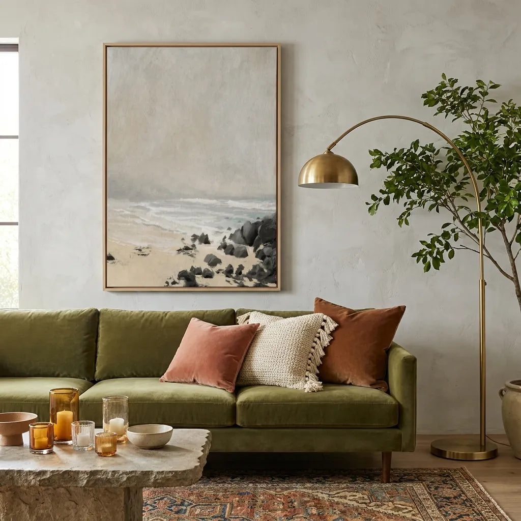 Beach Landscape Wall Art Painting - XS / Matte Paper / Rolled Art - Nook At You
