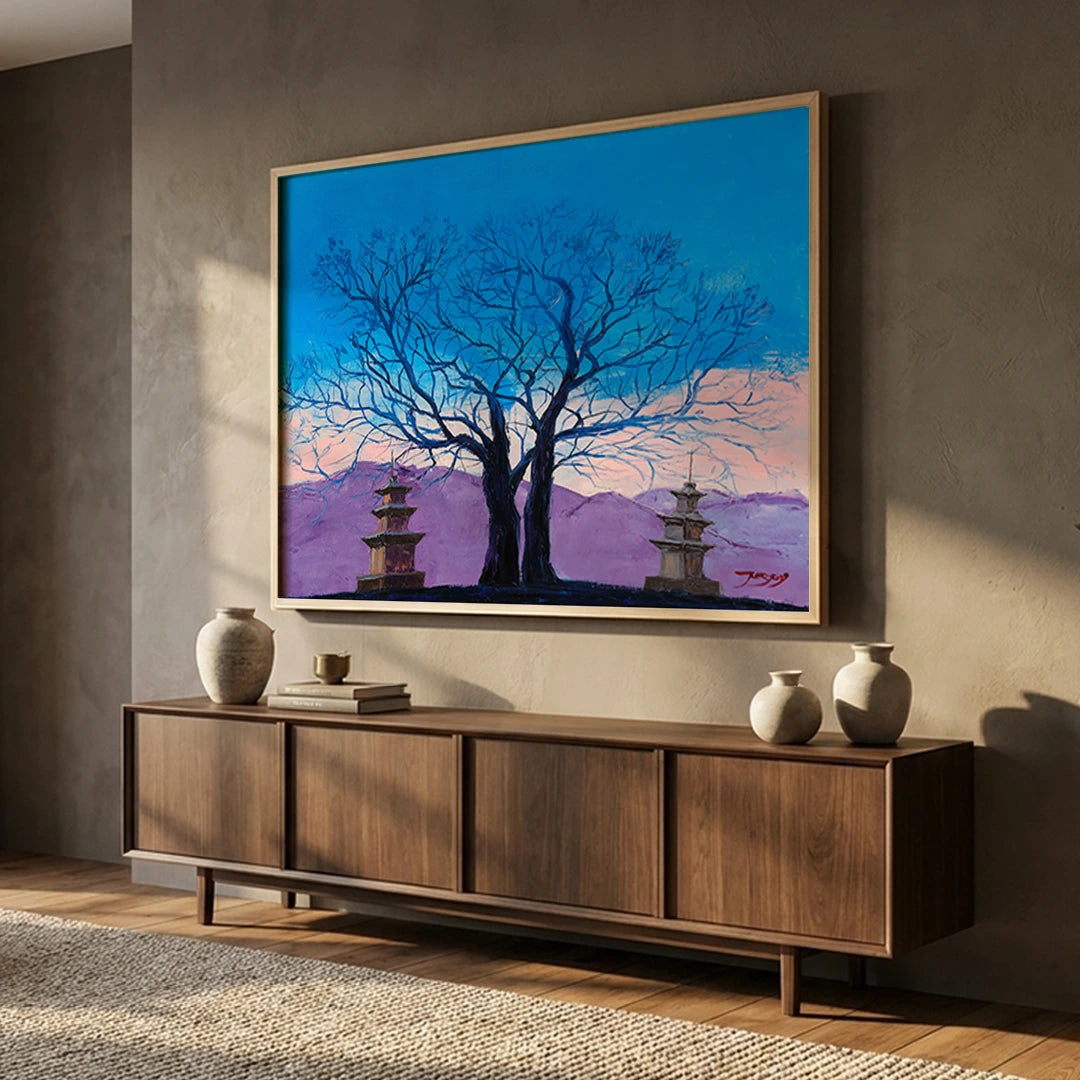 Serene Pagoda Landscape Wall Art Poster For Living Room - XS / Matte Paper / Rolled Art - Nook At You