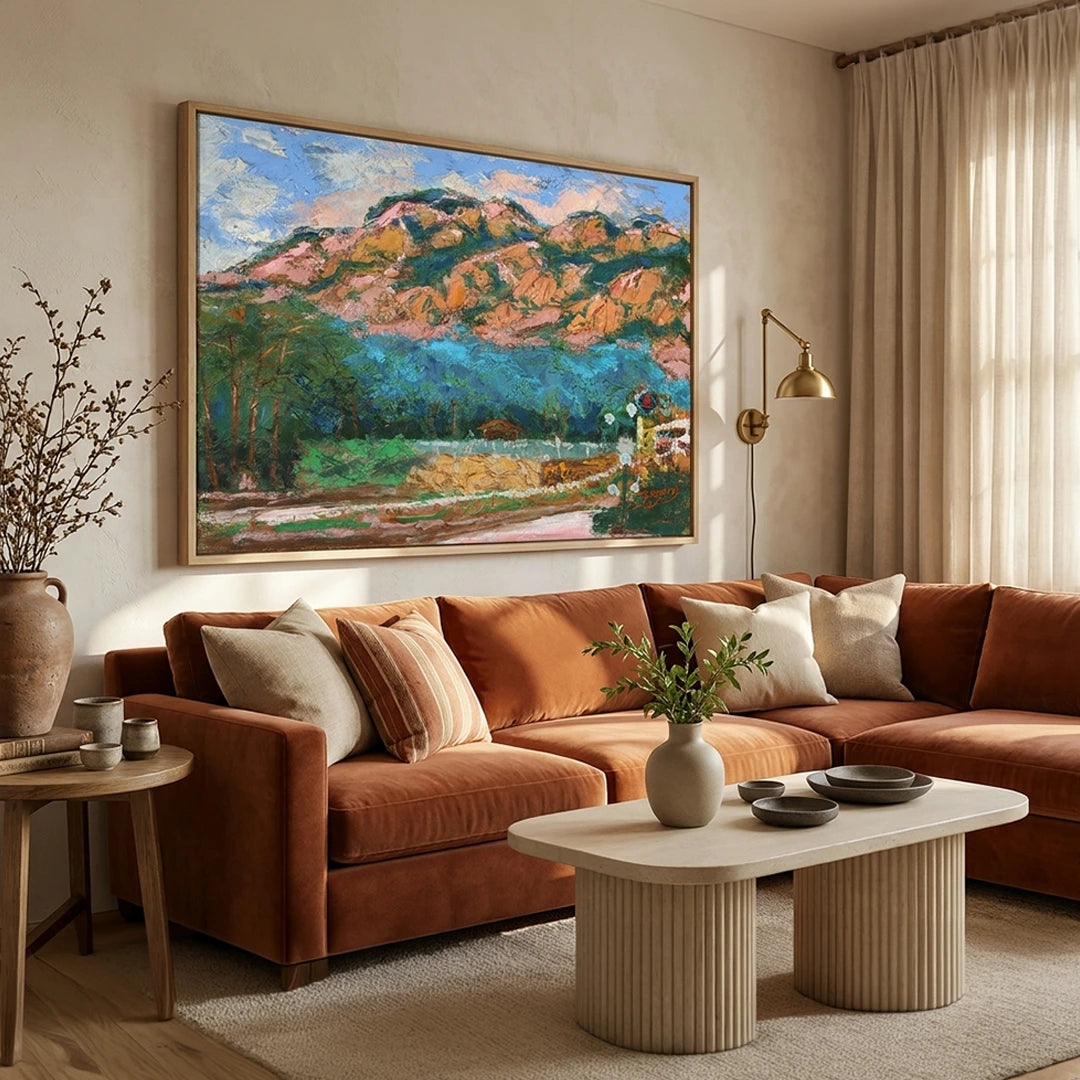 Colorful Mountain Road Landscape Painting - XS / Matte Paper / Rolled Art - Nook At You