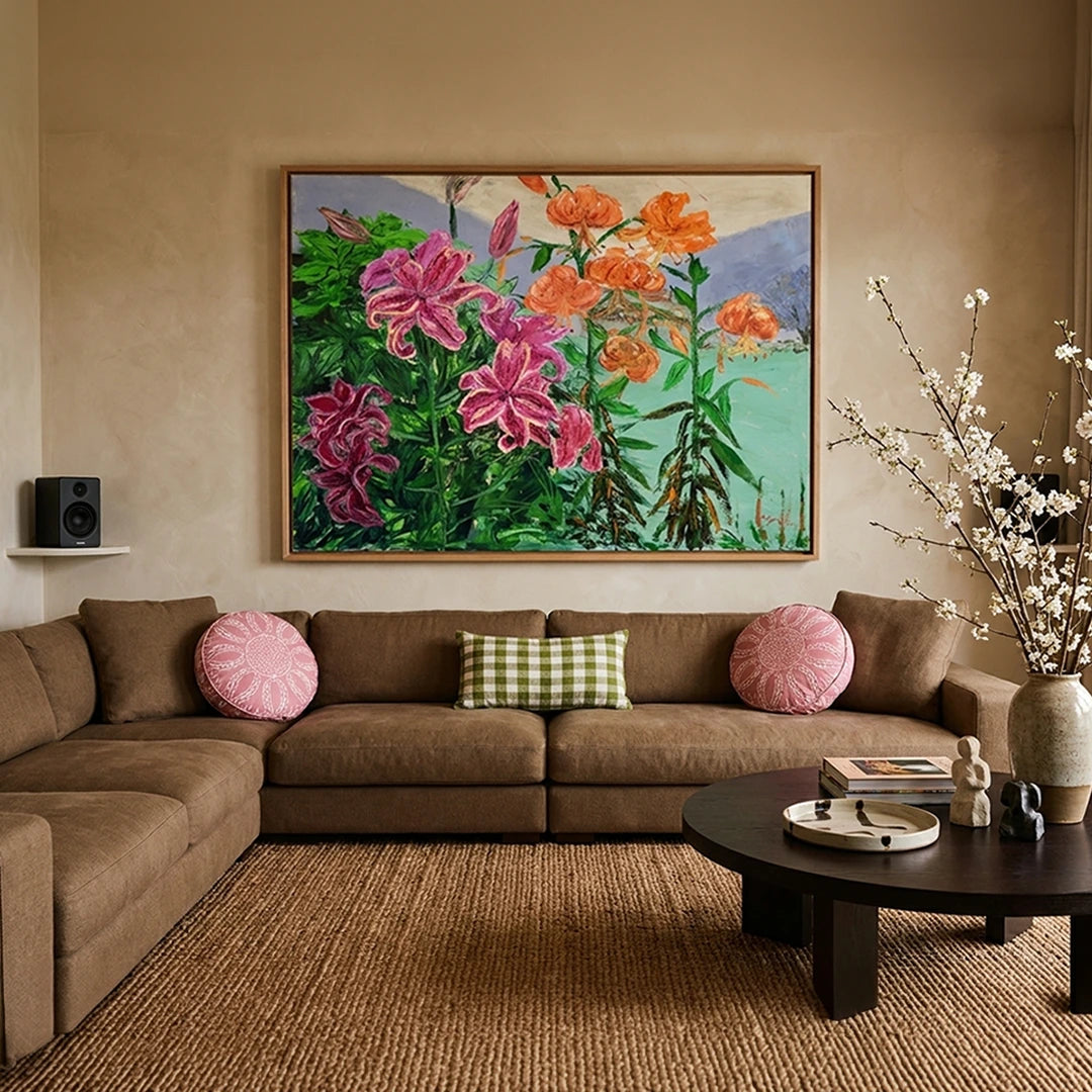 Pink Orange Garden Lilies Botanical Wall Art Poster - XS / Matte Paper / Rolled Art - Nook At You
