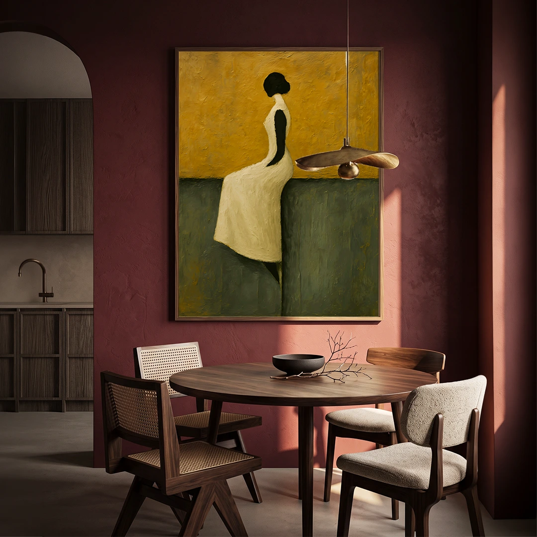 Elegant Woman Sitting Abstract Wall Art - XS / Matte Paper / Rolled Art - Nook At You