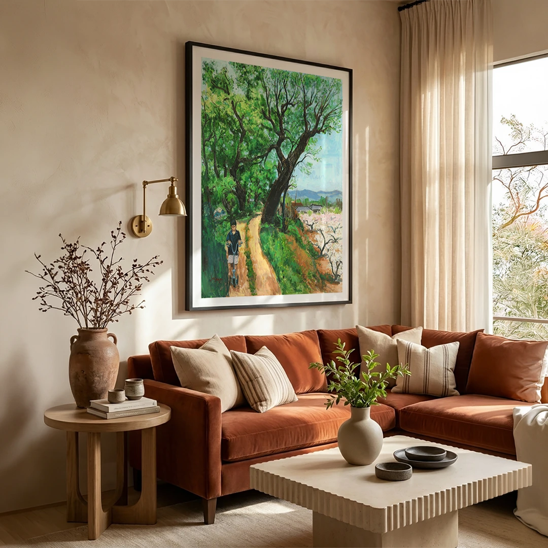 Childhood Spring Path Canvas Landscape Wall Art - XS / Matte Paper / Rolled Art - Nook At You