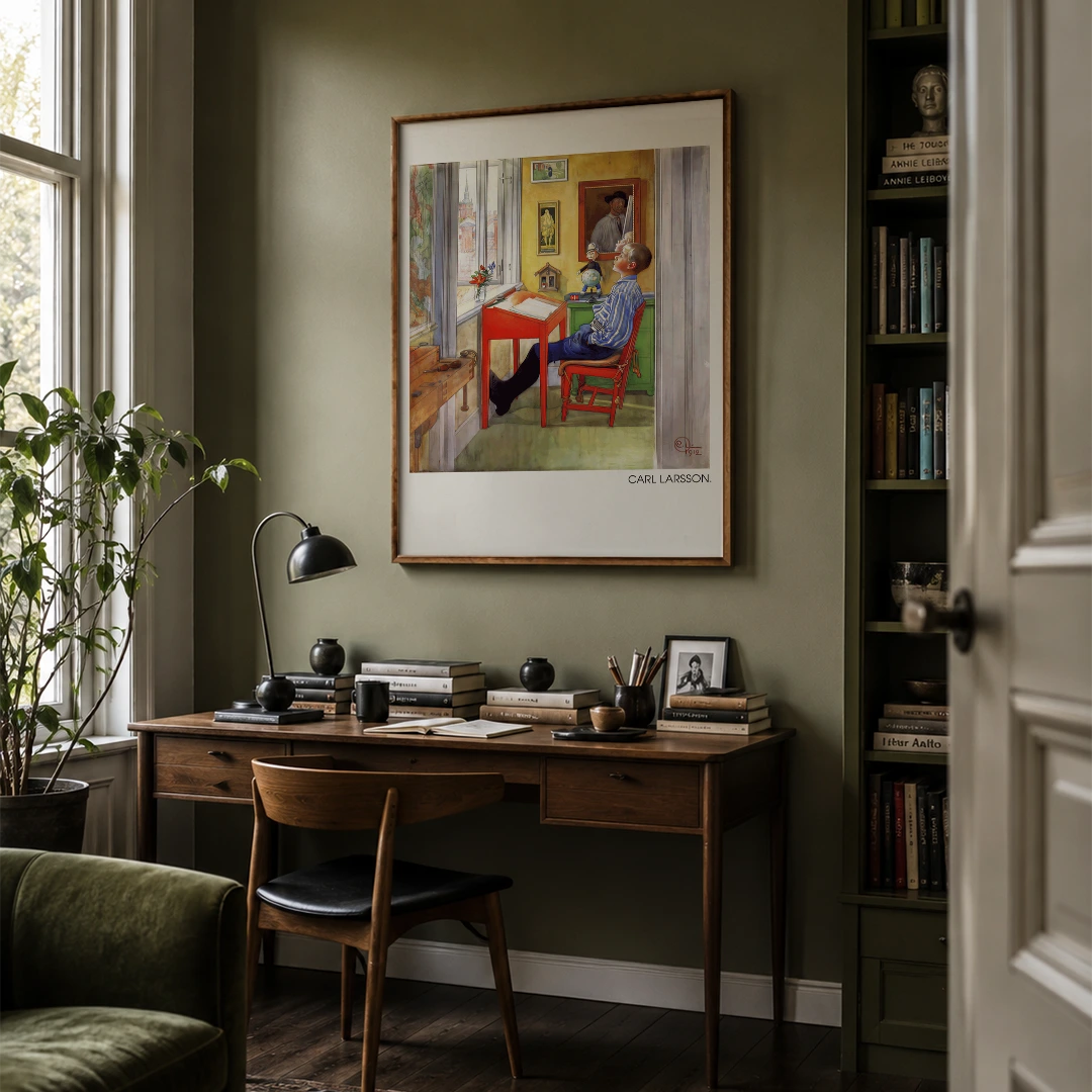 Carl Larsson - Esbjorn Doing His Homework Exhibition Art Poster - XS / Matte Paper / Rolled Art - Nook At You