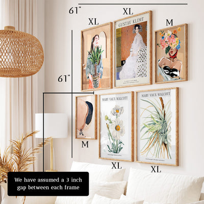 Pink Garden Gallery Wall Set of 6