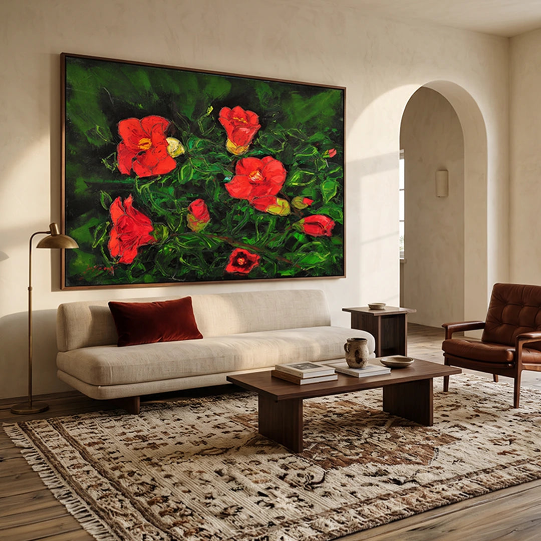 Vibrant Red Flowers Botanical Wall Art Poster - XS / Matte Paper / Rolled Art - Nook At You
