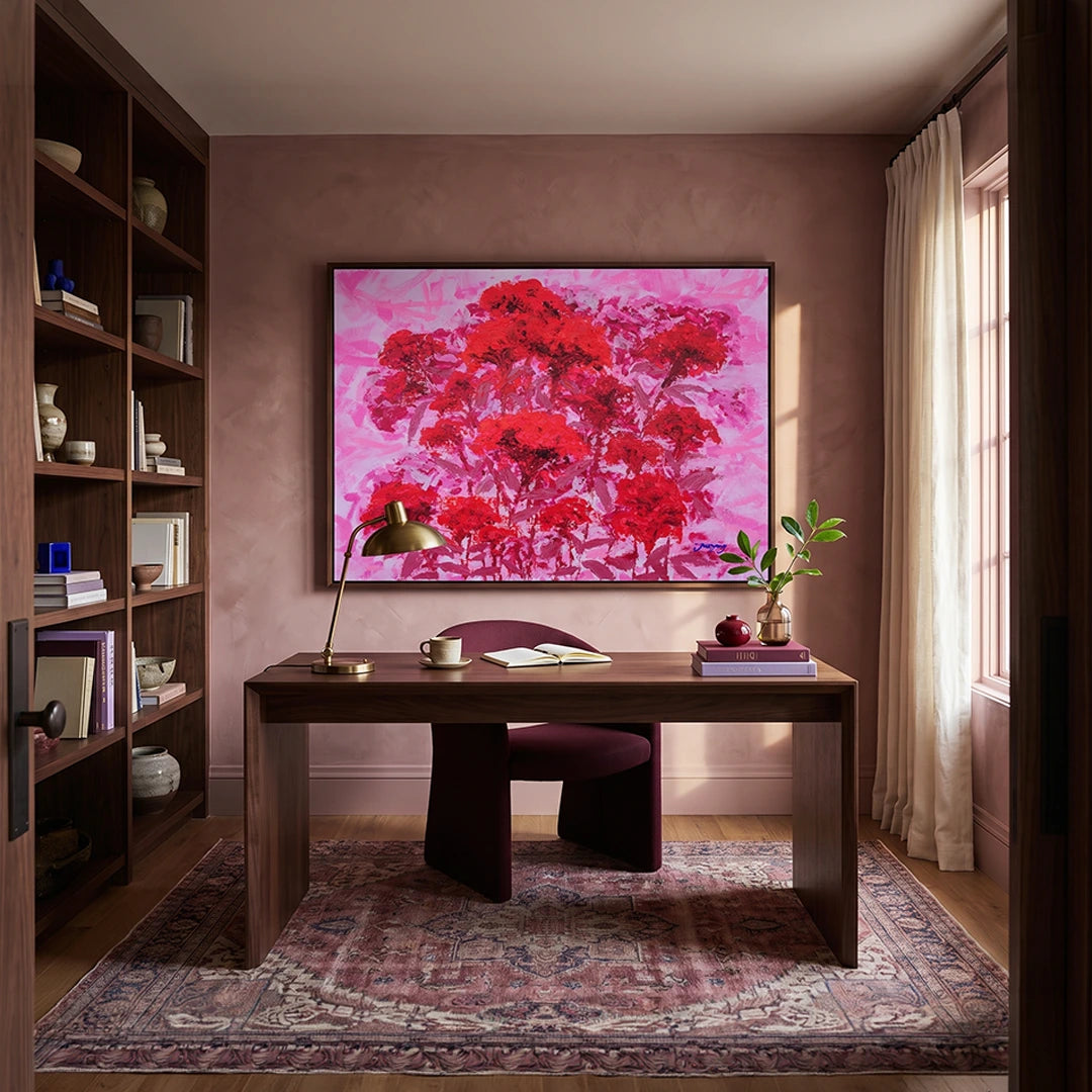 Vibrant Red Floral Garden Botanical Wall Art Print - XS / Matte Paper / Rolled Art - Nook At You