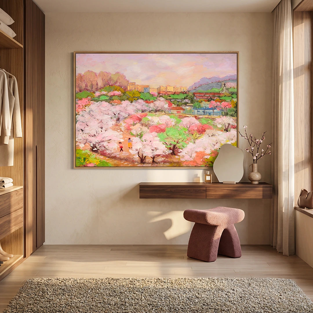 Spring Blossom Cityscape Canvas Landscape Wall Art - XS / Matte Paper / Rolled Art - Nook At You