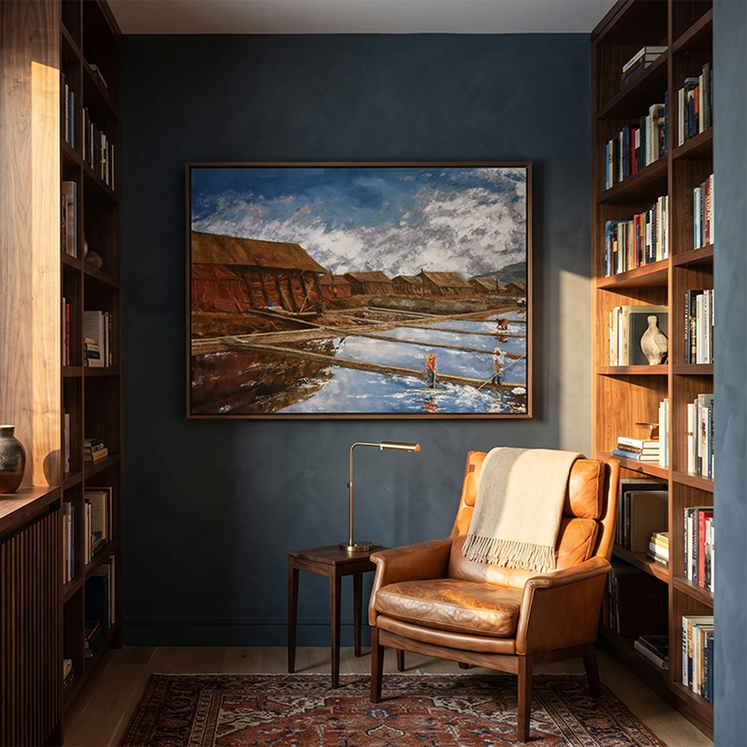 Traditional Saltworks Scene Landscape Poster - XS / Matte Paper / Rolled Art - Nook At You