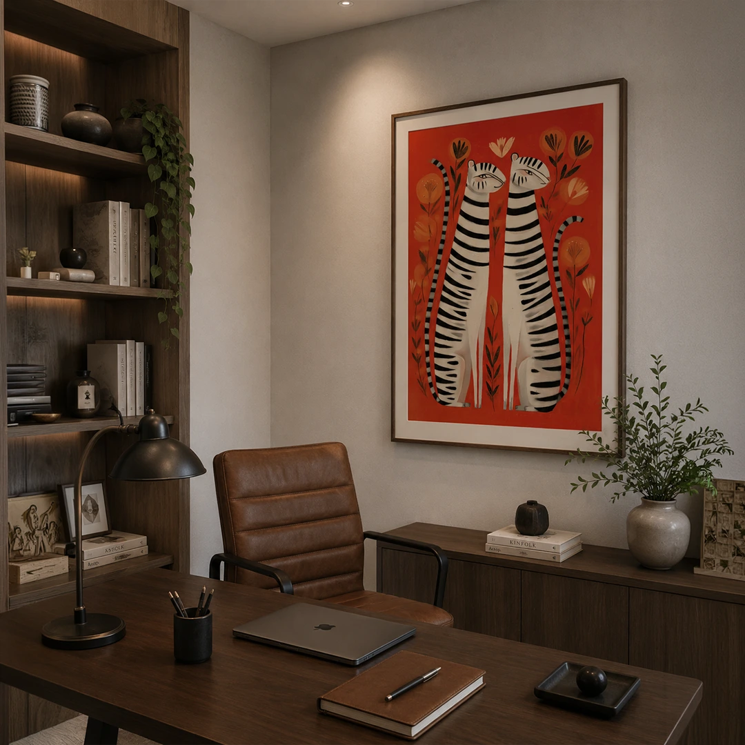 Whimsical White Tigers Canvas Wall Art - XS / Matte Paper / Rolled Art - Nook At You