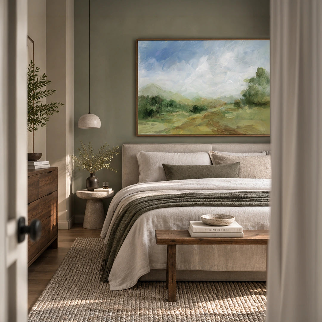 A Serene Countryside Scene Landscape Painting - XS / Matte Paper / Rolled Art - Nook At You