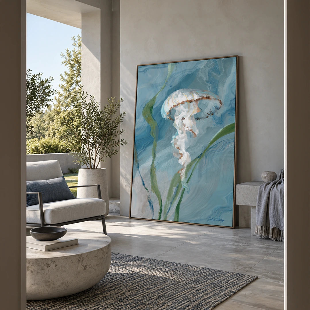 Jelly Fish Canvas Wall Art Painting - XS / Matte Paper / Rolled Art - Nook At You