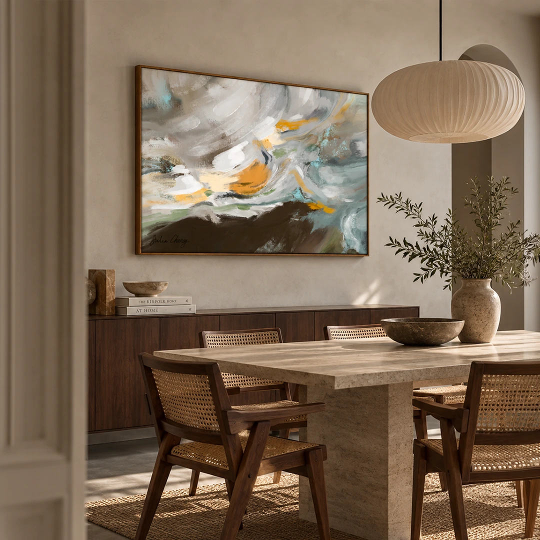 Fluid Abstract Landscape Wall Art For Living Room - XS / Matte Paper / Rolled Art - Nook At You