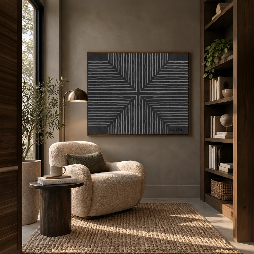 Grid in Motion Abstract Wall Art Poster - XS / Matte Paper / Rolled Art - Nook At You