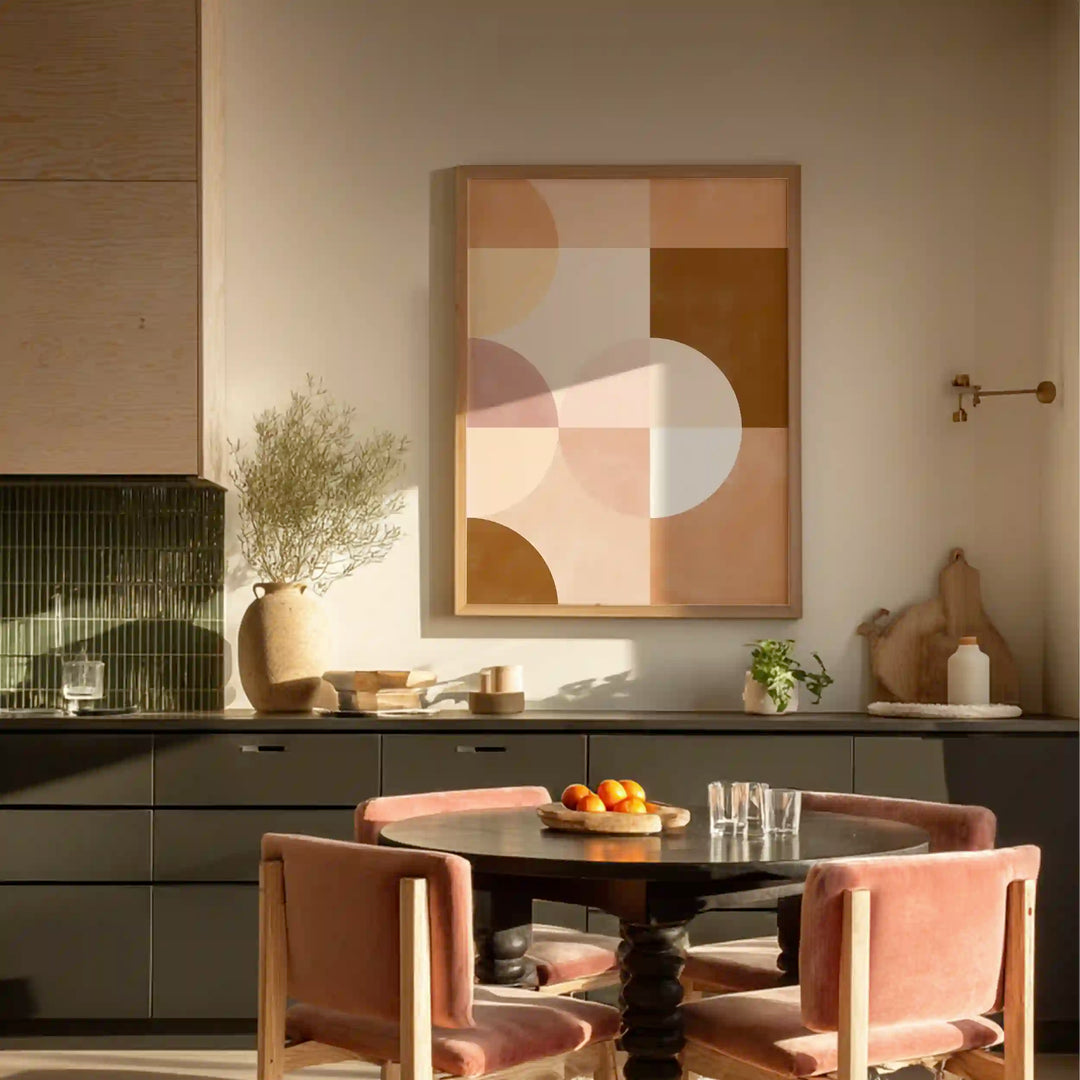 Neutral Grid Geometric Art - XS / Matte Paper / Rolled Art - Nook At You