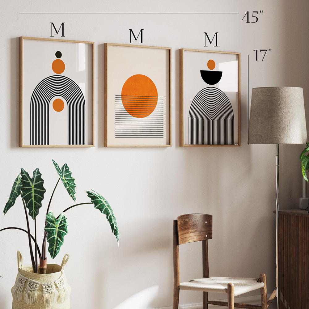 Minimalist Geometric Wall Art Set of 3 for Office Wall Decor – Nook At You - Minimalist Geometric Wall Decor For Small Home Office