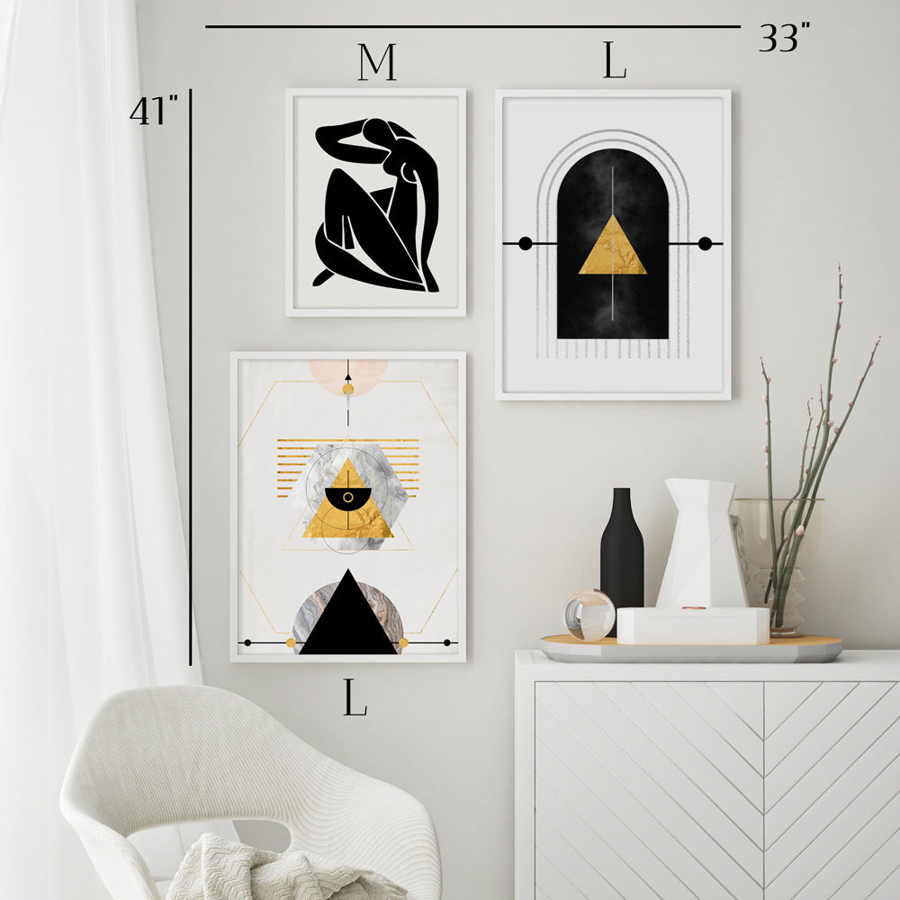 Harmony in Monochrome Gallery Wall Set of 3