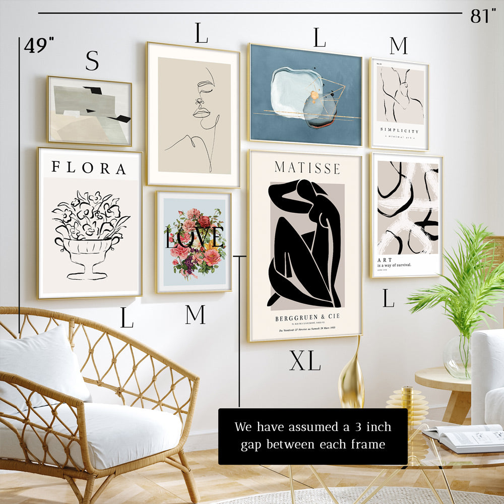 Modern Minimalist Gallery Wall Set of 8 Nook At You  