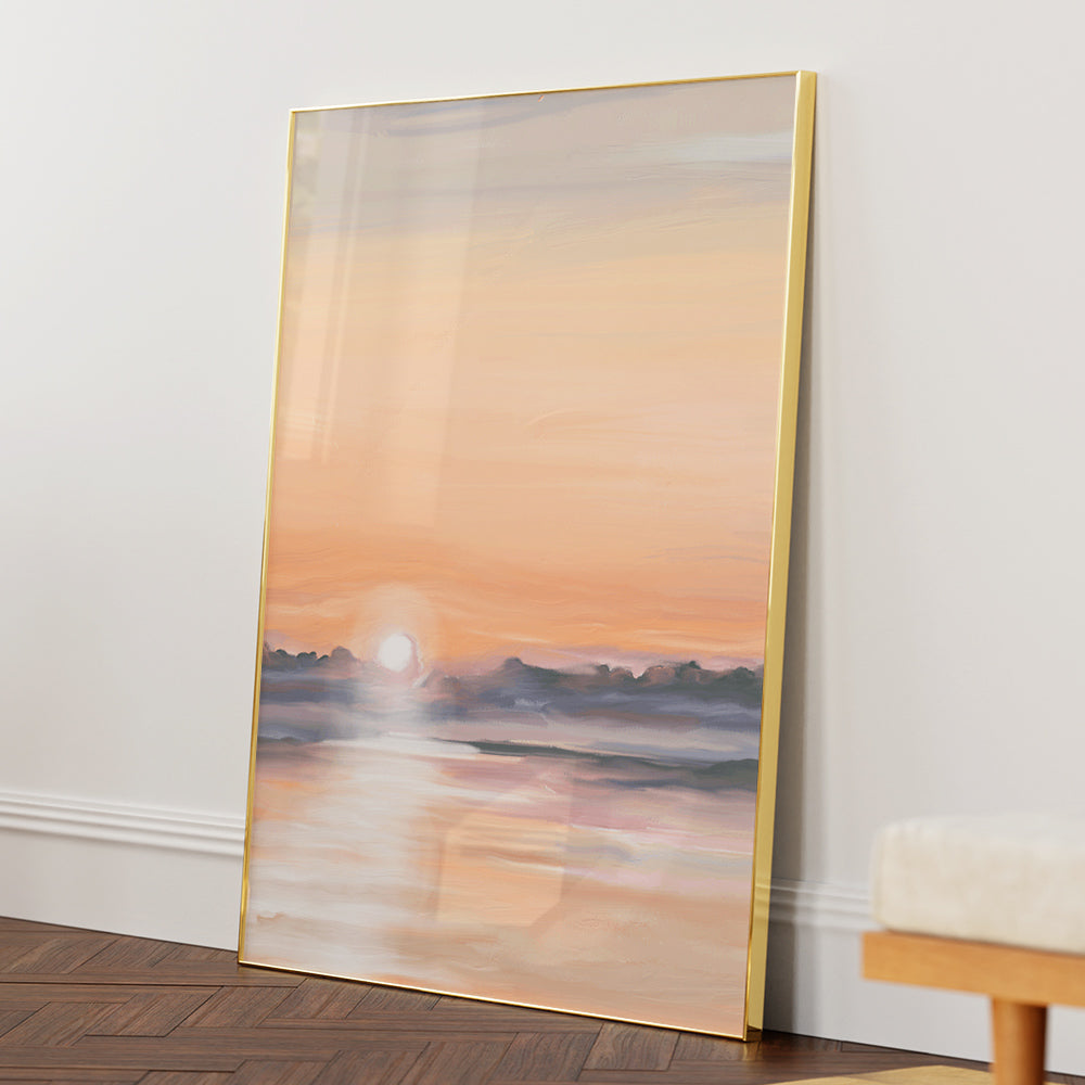 Satin Skies Landscape Painting for Living Room - XS / Matte Paper / Rolled Art - Nook At You