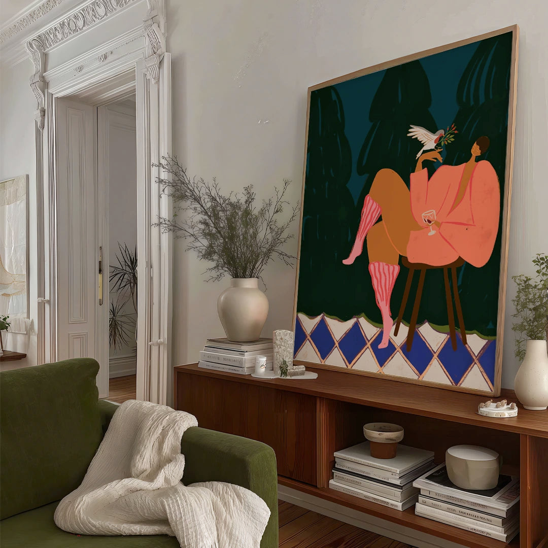 A Lil Birdy Told Me Canvas Painting - XS / Matte Paper / Rolled Art - Nook At You