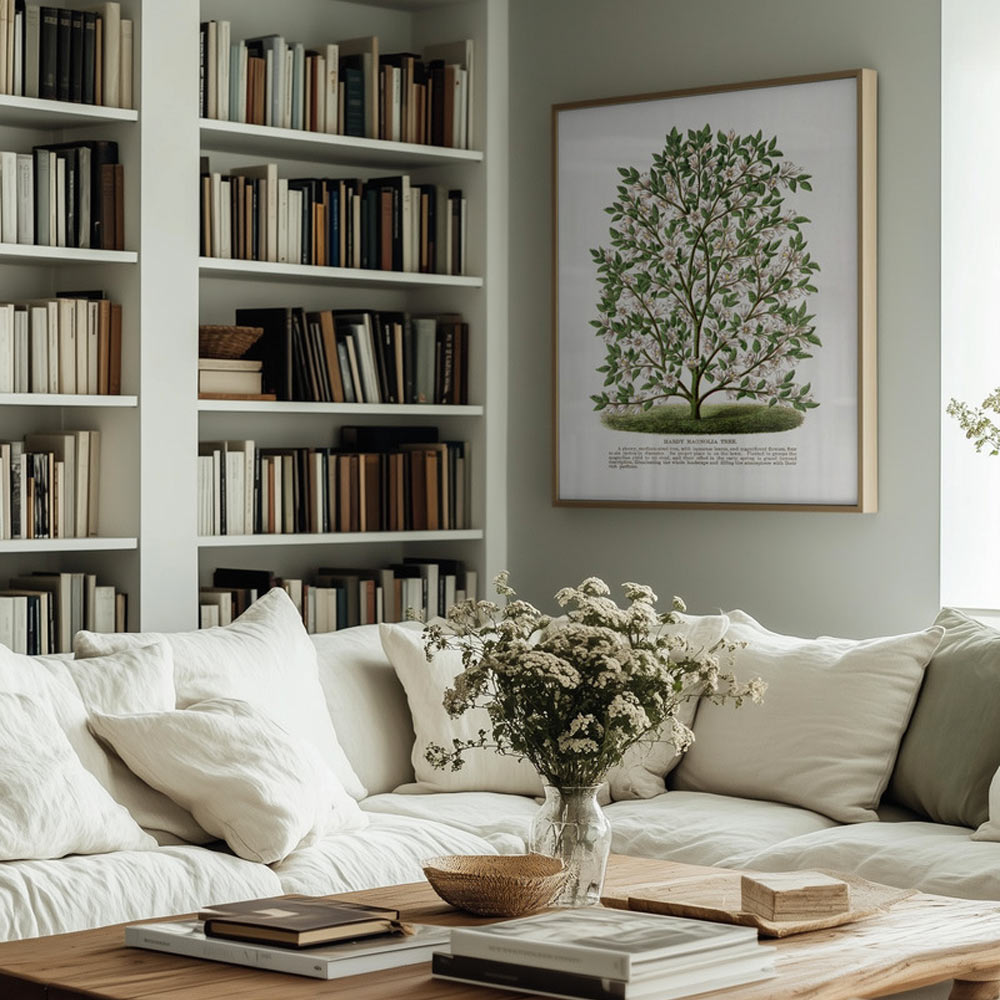 Hardy Magnolia Tree Lithograph - XS / Matte Paper / Rolled Art - Nook At You
