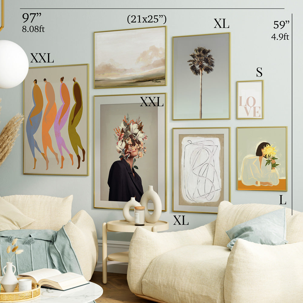 Bohemian Gallery Wall Set Of 7 : Extra Large Size Frames For Wall ...