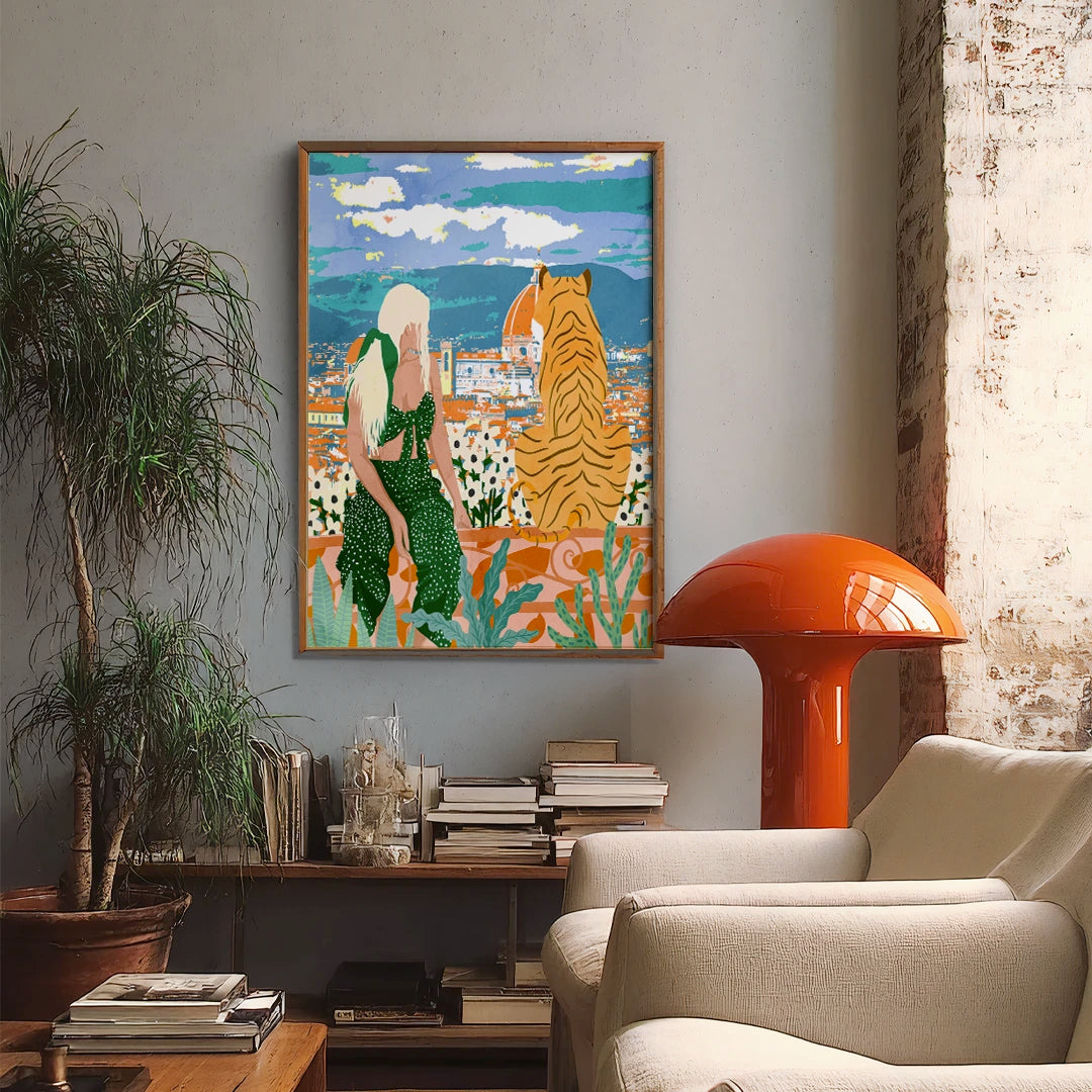 The Italian View Women Illustrations Wall Art - XS / Matte Paper / Rolled Art - Nook At You
