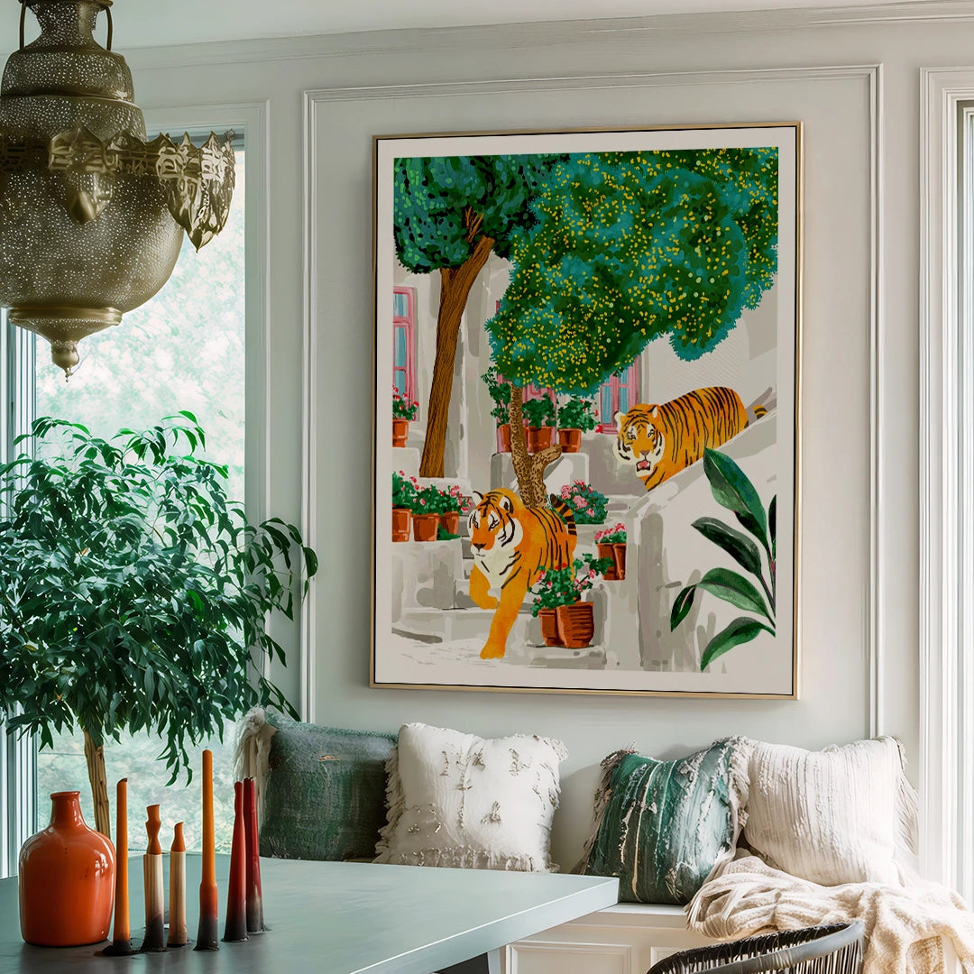 Tigers In Greece Botanical Wall Art - XS / Matte Paper / Rolled Art - Nook At You