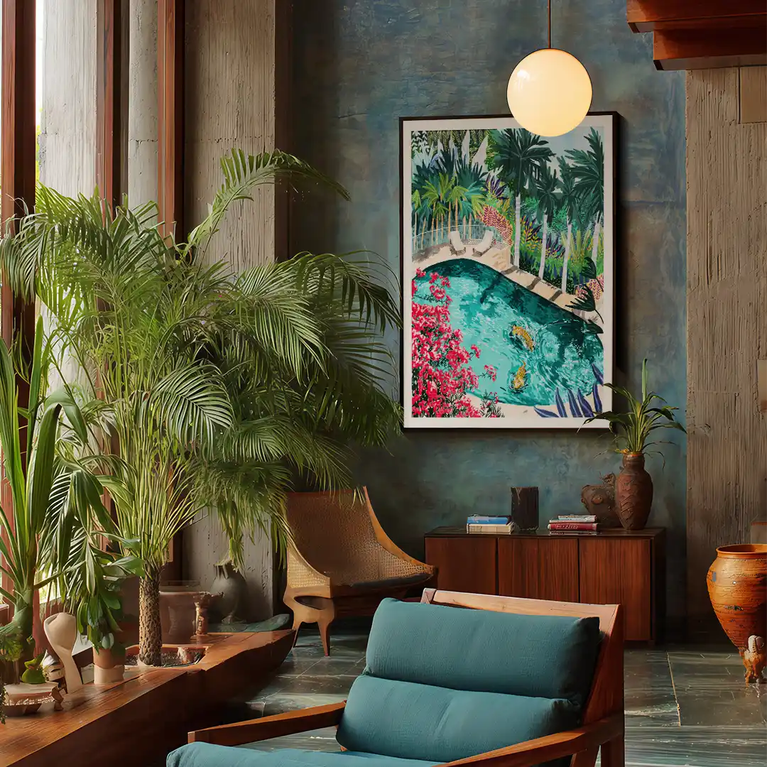 Tiger Tropical Luxury Villa Art Print - XS / Matte Paper / Rolled Art - Nook At You
