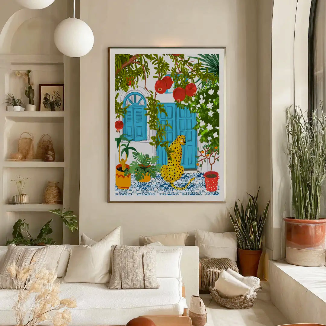 Cheetah Villa Tropical Wall Art - XS / Matte Paper / Rolled Art - Nook At You