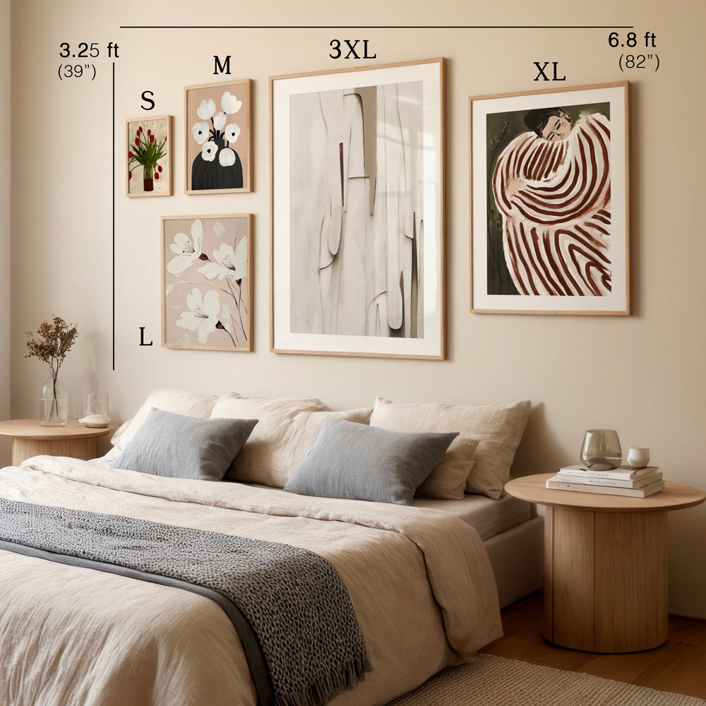 Whispering Neutral Set Of 5 - 82Wx39H / Canvas / Rolled Art - Nook At You
