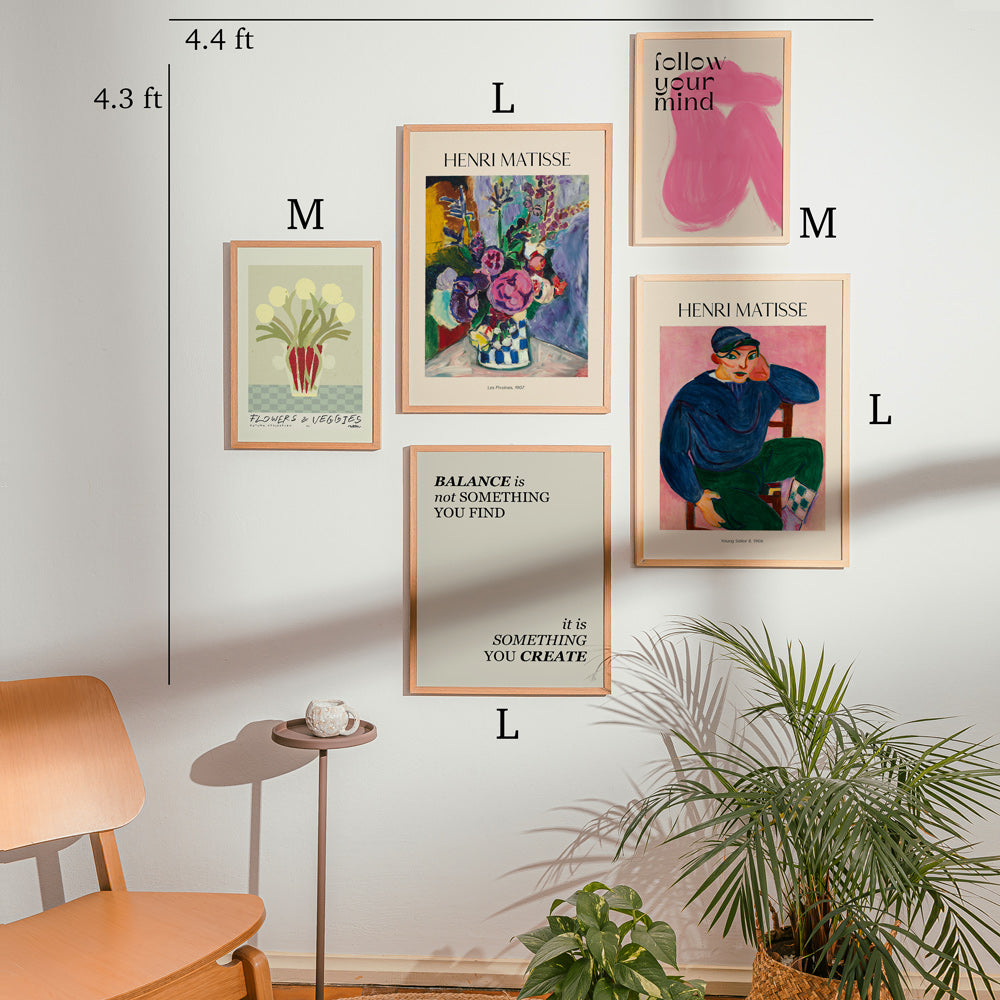 Artistic Expression Gallery Wall Set Of 5 - 52Wx51H / Matte Paper / Rolled Art - Nook At You