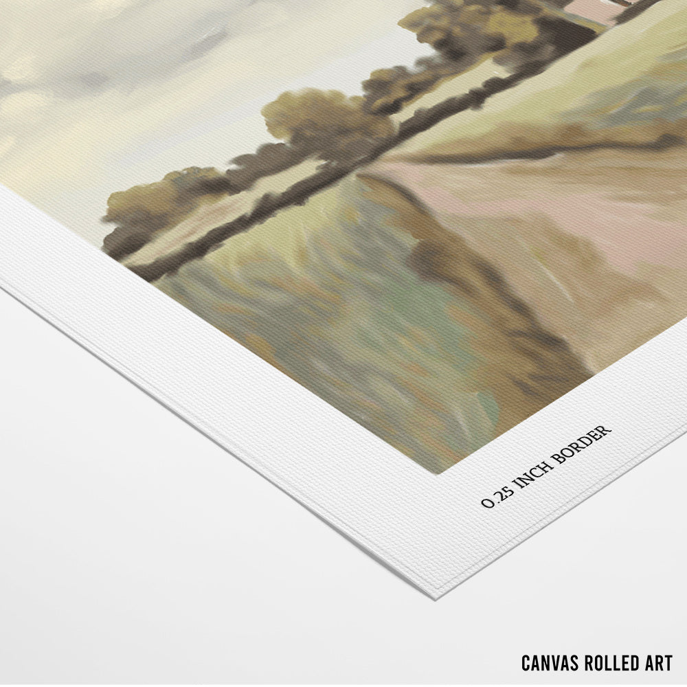 Red Roof Promises - Countryside Landscape Art Poster - XS / Matte Paper / Rolled Art - Nook At You