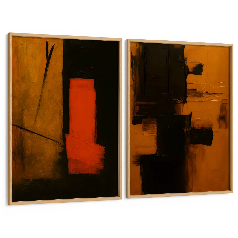 Ember & Shadow Set of 2 - XS / Matte Paper / Rolled Art - Nook At You