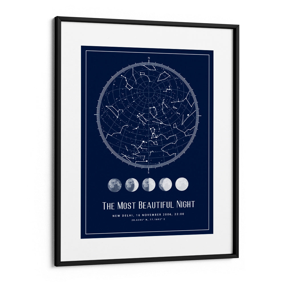 Custom Star Map - Navy Blue - Lunar - XS / Canvas / Rolled Art - Nook At You