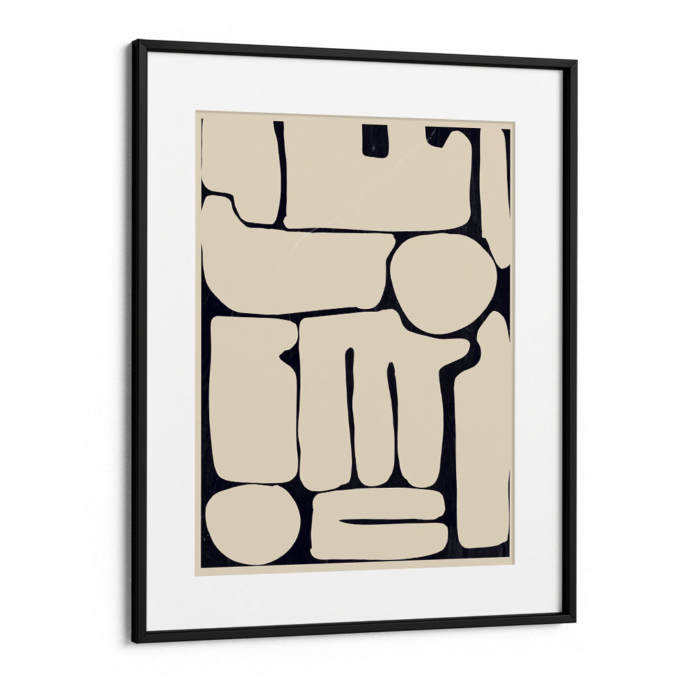 Pale Shapes – Beige and Black Modern Abstract Wall Art - XS / Matte Paper / Rolled Art - Nook At You