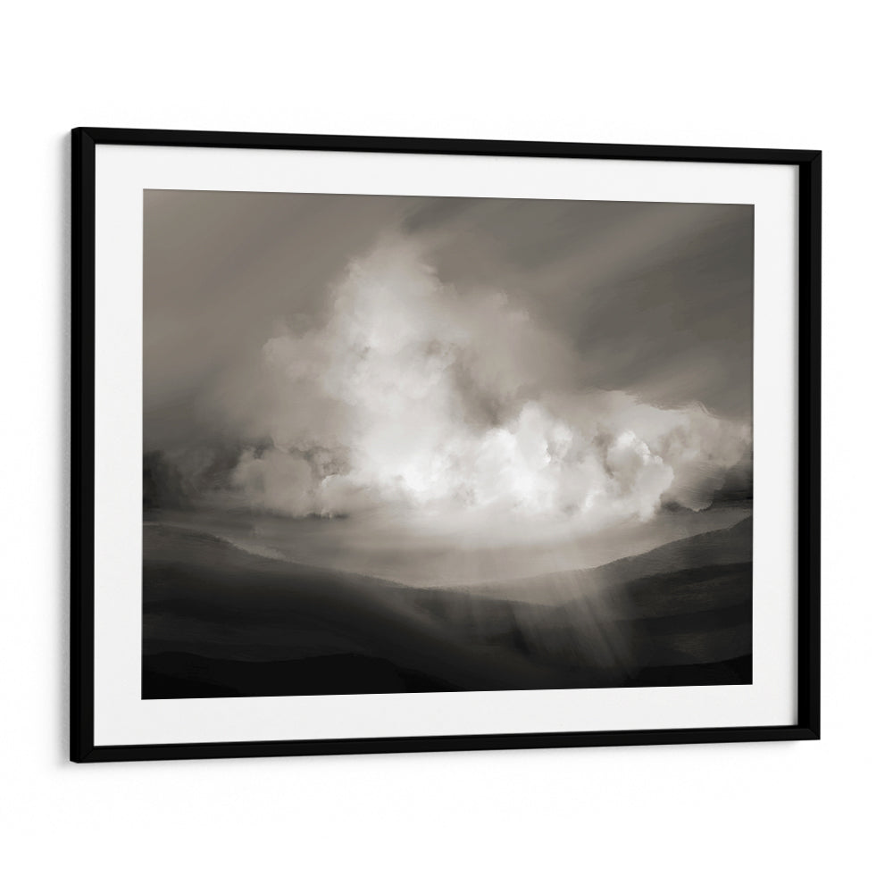 Celestial Drift – Moody Grey Landscape Abstract Art - XS / Matte Paper / Rolled Art - Nook At You