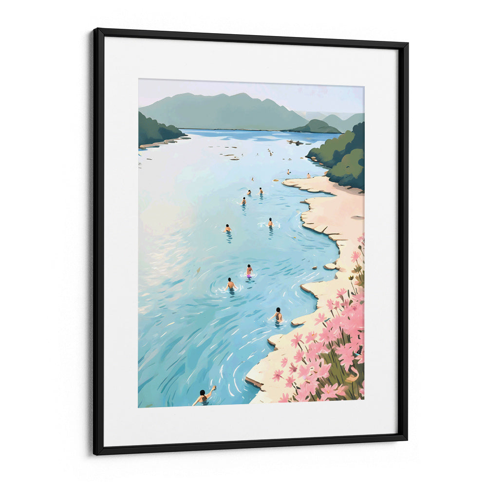 Riverscape With People Swimming Wall Art Posters - XS / Matte Paper / Rolled Art - Nook At You