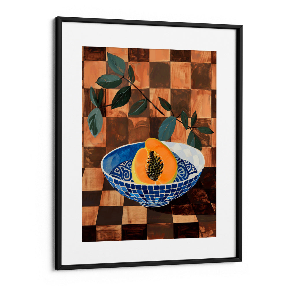 Papaya on Pattern Still Life Art Print - XS / Matte Paper / Rolled Art - Nook At You