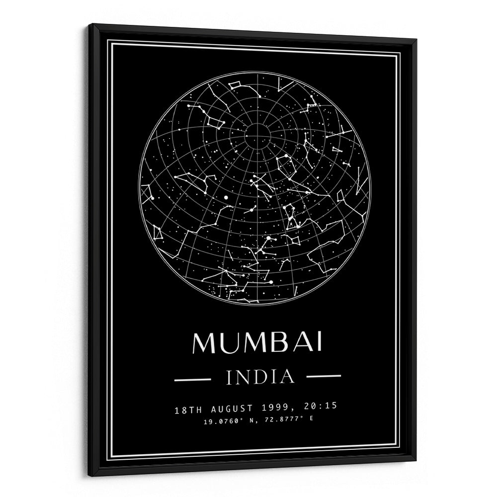 Custom Star Map - Black - Classic - XS / Canvas / Rolled Art - Nook At You