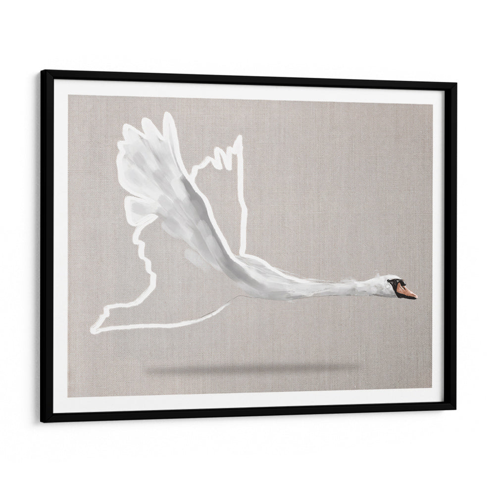 Swan in Flight Abstract Wall Art - XS / Matte Paper / Rolled Art - Nook At You